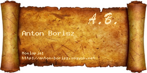 Anton Borisz névjegykártya
